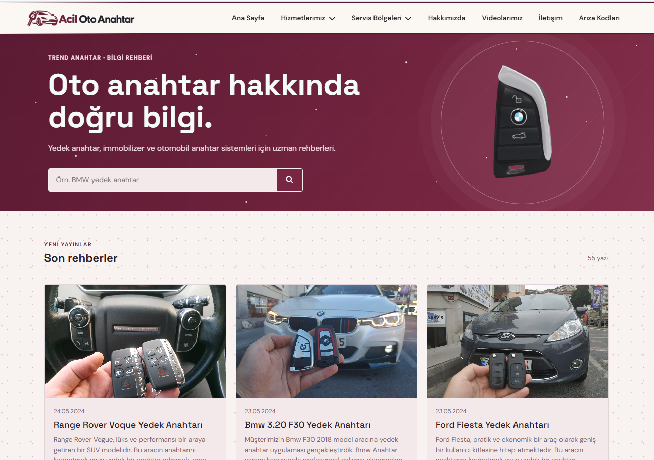 Acil Oto Anahtar ana sayfa ekran görüntüsü
